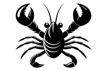 black lobster vector icon. Lobster silhouette lobster icon isolated on white background
