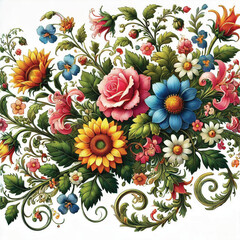 Flower Composition with Colorful Flowers