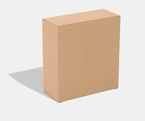 empty Brown Paper mailing box cardboard box isolated on white background