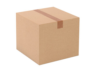 empty Brown Paper mailing box cardboard box isolated on white background