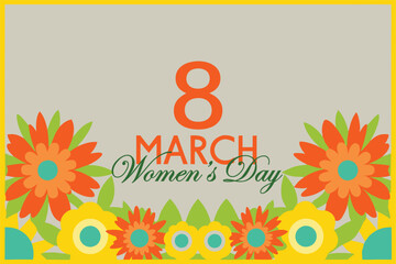 8 march women's day typography.