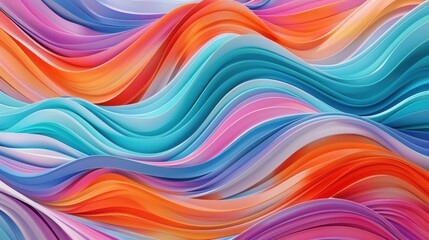 Fototapeta premium Bright and vibrant abstract painting with a colorful wave texture design. Modern art for home decor. Watercolor print.