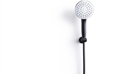 Obraz premium Modern Showerhead with Minimalist Design Mounted on Wall, Ideal for Contemporary Bathrooms and Spa-Like Environments for Optimal Water Flow