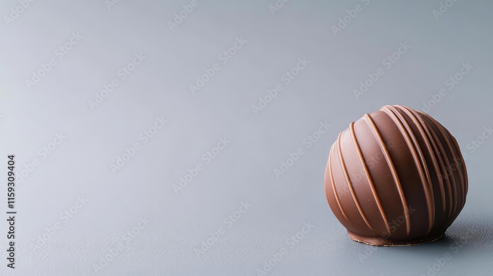 Aufkleber minimal chocolates concept. delicious chocolate sphere with smooth design on a minimalistic backgrou