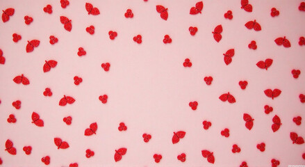 red background with hearts