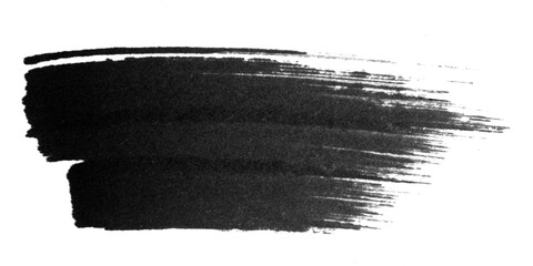 Black watercolor brush stroke isolated