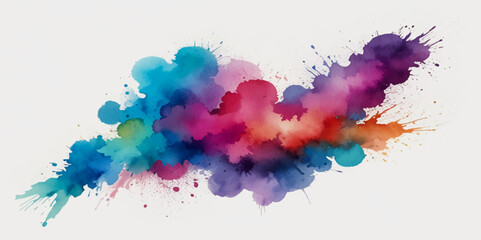 Colorful smoke rainbow holi painted fog festival background. Colorful rainbow paint color smoke cloud explosion isolated on transparent background.