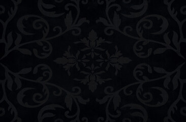 Fleur-de-lis on fabric pattern, floral vine texture background