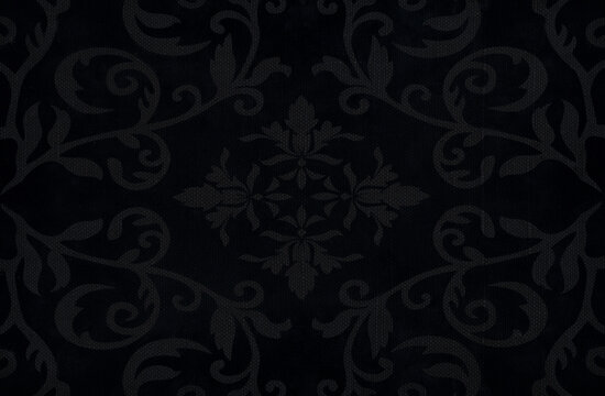 Fleur-de-lis on fabric pattern, floral vine texture background