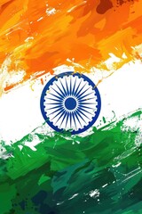 Indian national flag with Ashoka Chakra in the center. The flag represents the country's heritage and unity.