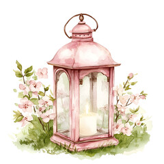 Pink Spring Clipart Vector Illustration