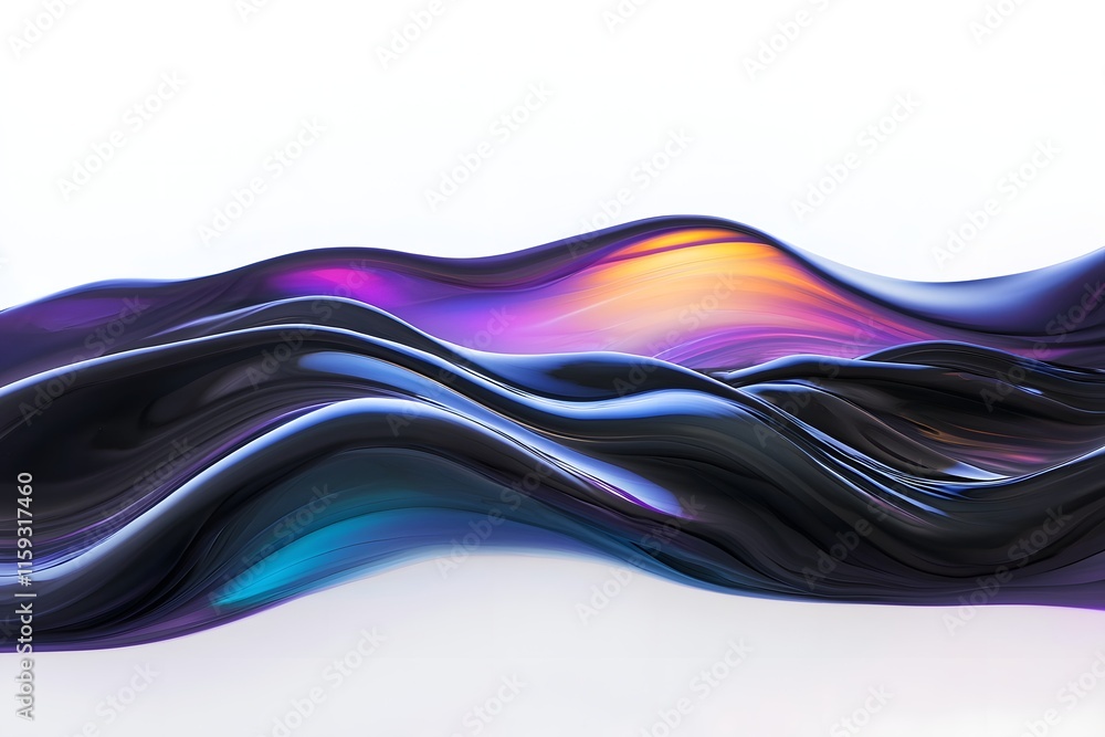 Aufkleber mesmerizing fluid ink splash with captivating patterns and luminous iridescent sheen
