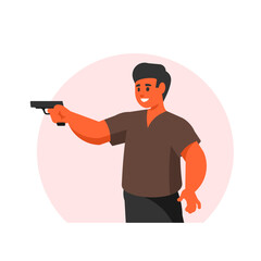 shooter holding gun