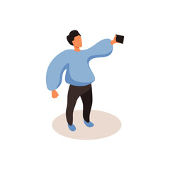 man taking selfie