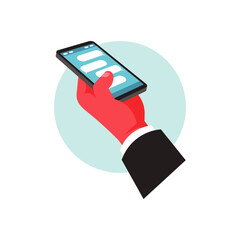 smartphone in hand tech concept