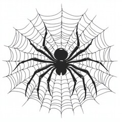 Obraz premium Black spider in its web.