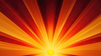 Obraz premium Abstract bright yellow and orange sunburst background offers strong copy space for celebration.
