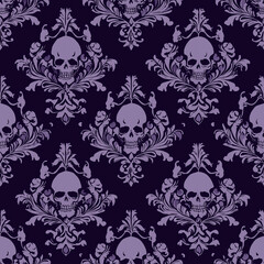 Classic damask seamless pattern weaving artistic wallpaper design dark environment elegant viewpoint damask style inspiration