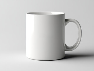 Fototapeta premium Elegant white coffee mug with stylish black lettering for personalized beverage enjoyment