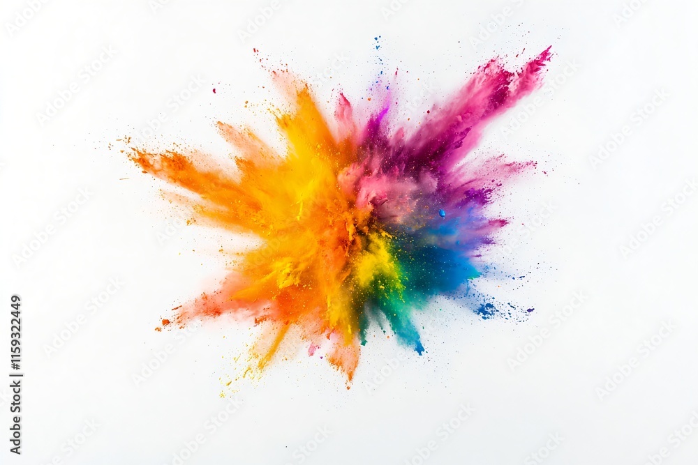 Aufkleber captivating explosion of vibrant hues in dynamic abstract composition on blank canvas