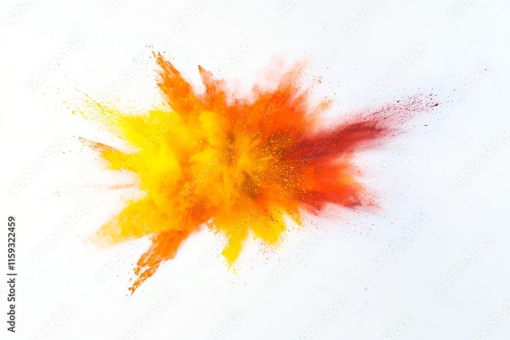 Poster mesmerizing burst of vibrant hues across a clean white background channeling abstract expressionist 