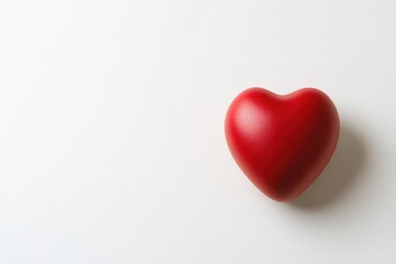 Fototapeta premium stock photo of heart-shaped stress ball on white background with copy space