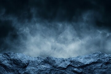Dramatic Moody Atmospheric Dark Stormy Landscape with Ominous Cloudy Sky and Bleak Frozen Scenery