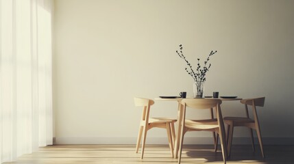 Elegant minimalist bedroom with minimal furnishings. Featuring a clean, open design with contemporary lines