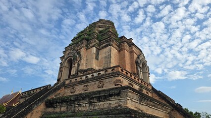 ruins of the temple in chiang mai