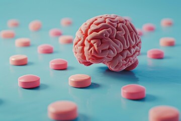 Medication and human brain concept