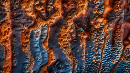 Vibrant texture featuring blue and orange patterns, showcasing abstract natural formations  Ideal for design projects and artistic backgrounds
