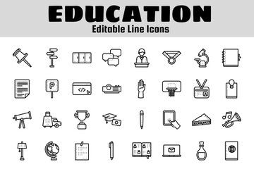 education outline icon set