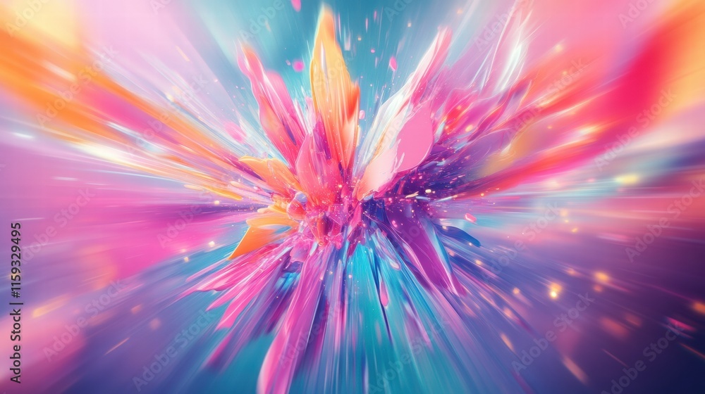 Aufkleber vibrant abstract explosion of colors with room for creative text and design mock up. generative ai