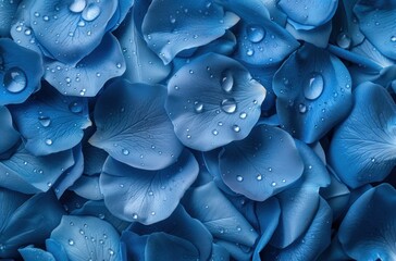 Blue petals with water drops.