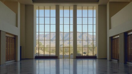 Mountain View from Modern Interior Space