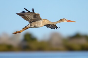 Obraz premium photo of exotic bird flying in its natural habitat with animal in focus against blurred background
