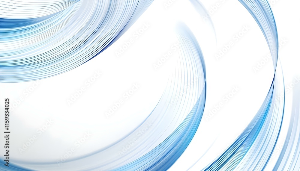 Poster Sci-fi abstract blue background with dotted curved wavy lines. Technology futuristic design. Dynamic digital wave. Abstract nanotechnology flow. Science background concept. 3d rendering background
