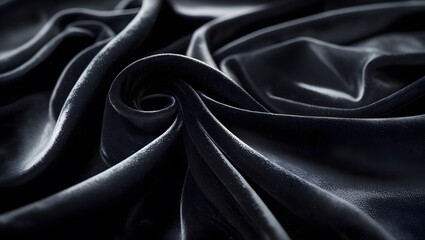 Fototapeta premium a piece of deep, rich black color and has a soft, flowing drape fabric with a luxurious