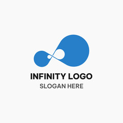 Infinity icon template in simple style. Connect logo vector illustration