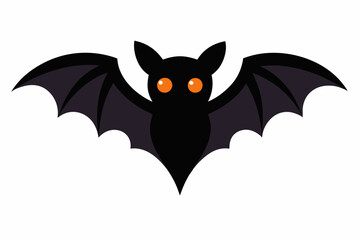 Vector Halloween Bat Icon on White Background