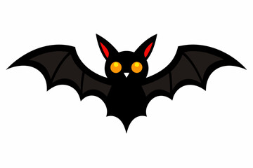 Vector Halloween Bat Icon on White Background