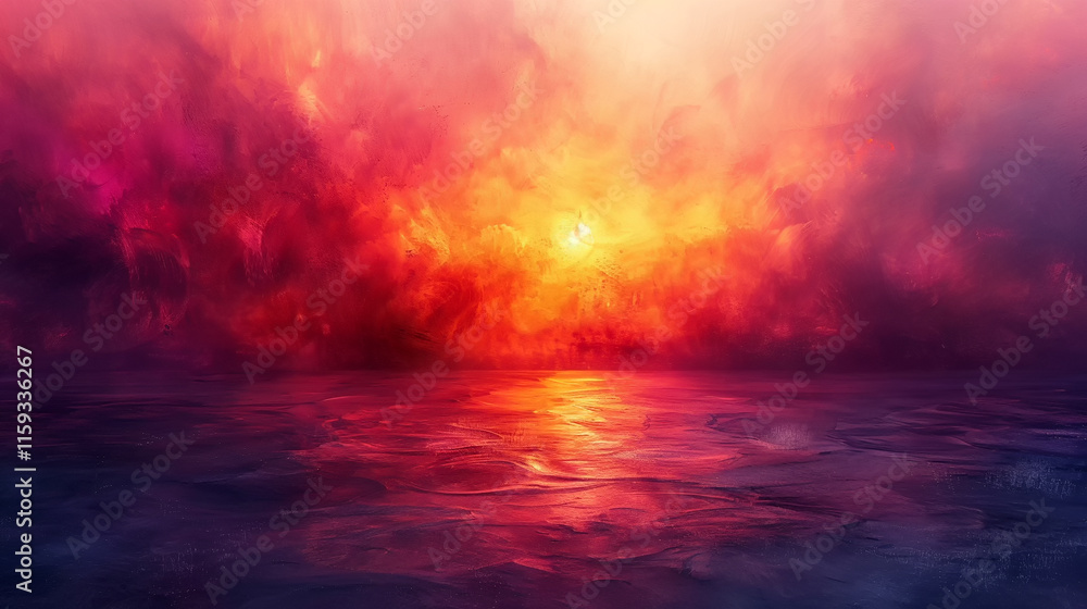Poster captivating display of colorful clouds blending at sunset, creating wonder.