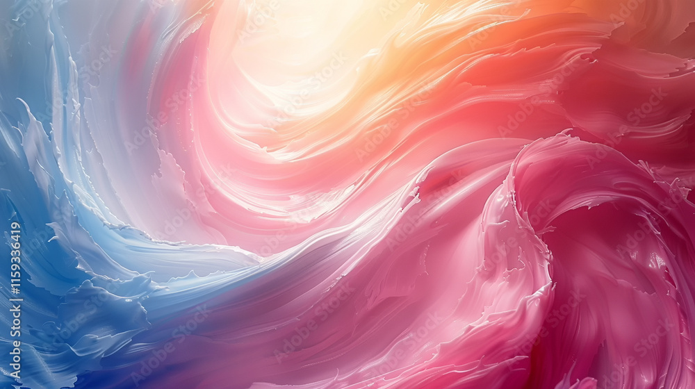 Poster captivating display of colorful clouds blending at sunset, creating wonder.