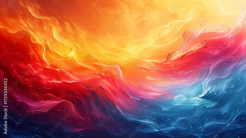 Poster captivating display of colorful clouds blending at sunset, creating wonder.