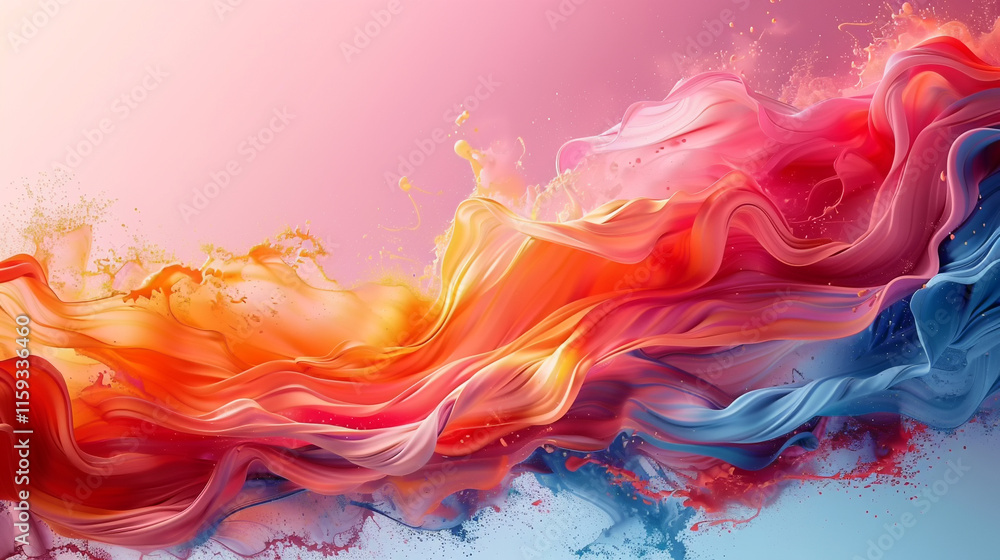 Poster captivating display of colorful clouds blending at sunset, creating wonder.