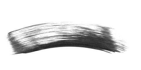 Black watercolor brush curve stroke isolated