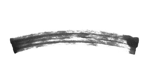 Black watercolor brush curve stroke isolated
