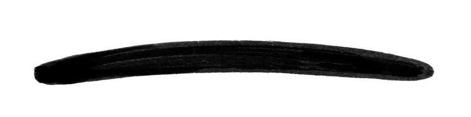Black watercolor brush curve stroke isolated