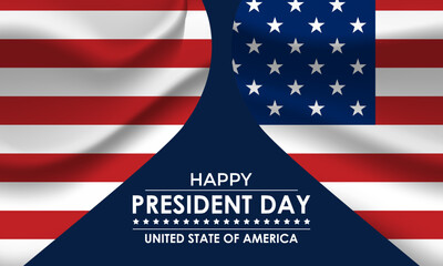 Fototapeta premium Happy Presidents Day Concept with the US National Flag Vector illustration. Design for banner, cards, prints, social media, poster, flyer and background design template.
