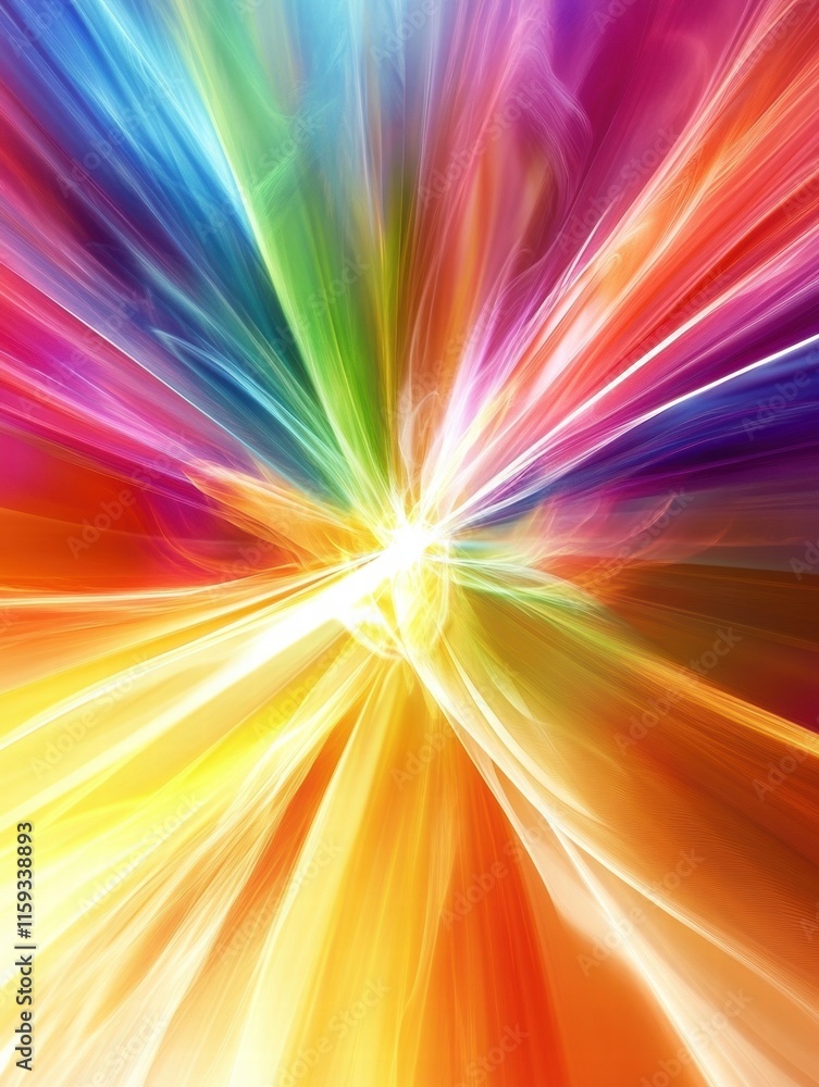 Aufkleber Vibrant colors exploding in an abstract display with ample copy space for custom text. Generative AI